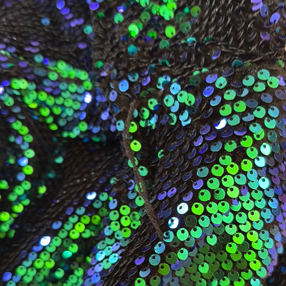 Sugarlips Sequin Dress with Blue and Green Sparkle - Picture 6 of 7